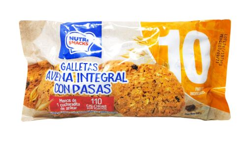 Imagen de GALLETA NUTRI SNACKS DE AVENA INTEGRAL CON PASAS 10 UND 240.00 g 