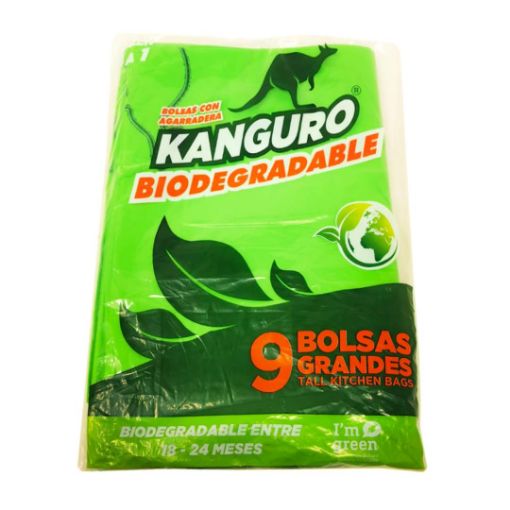 Imagen de BOLSA KANGURO PARA BASURA GRANDE BIODEGRADABLE CON AGARRADERA 9 UND