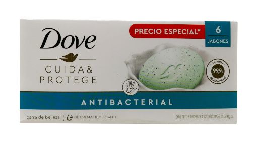 Imagen de JABON DE TOCADOR DOVE CUIDA & PROTEGE ANTIBACTERIAL 6 UND 540 g 