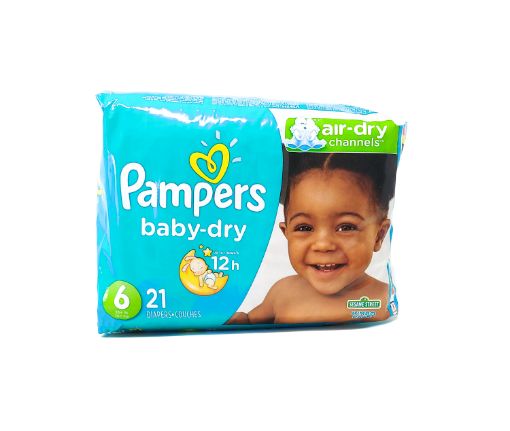 Imagen de PAÑAL PAMPERS BABY DRY DESECHABLE ETAPA 6 21 UND