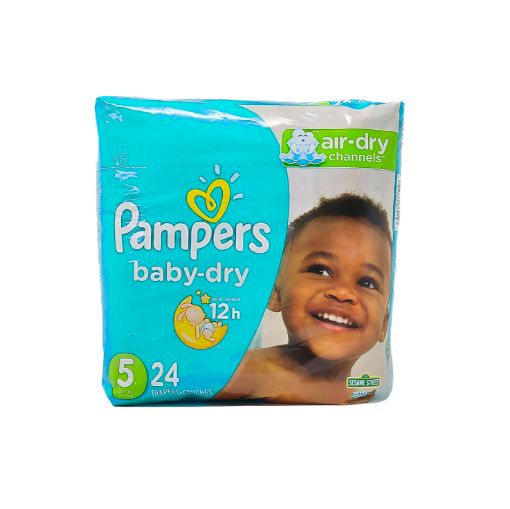 Imagen de PAÑAL PAMPERS BABY DRY DESECHABLE ETAPA 5 24 UND