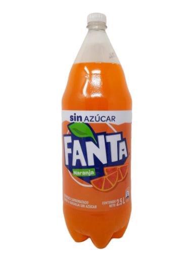 Imagen de REFRESCO GASEOSO FANTA NARANJA SIN AZÚCAR DESECHABLE  2500 ml 