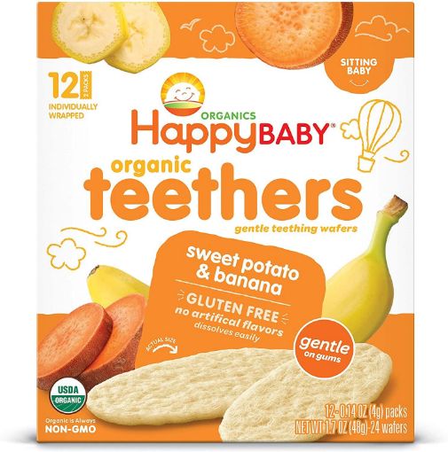 Imagen de GALLETAS HAPPY BABY TEETHERS ORGÁNICAS DE CAMOTE & BANANO 49 g 