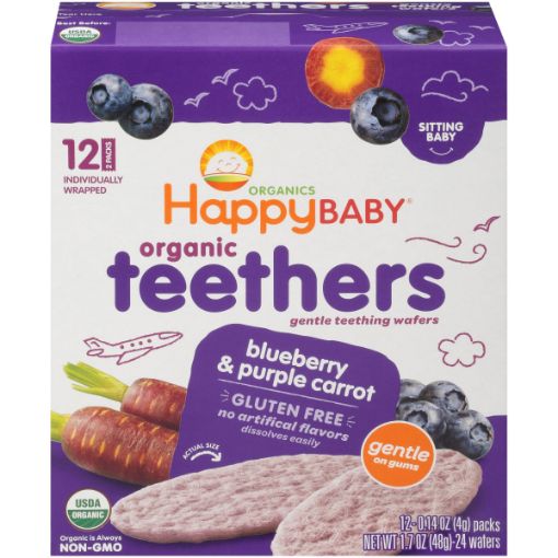 Imagen de GALLETAS HAPPY BABY TEETHERS DE ARANDANOS & ZANAHORIA MORADA 48 g 