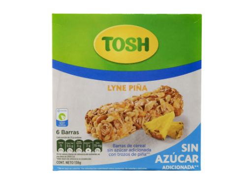 Imagen de BARRA TOSH DE CEREAL LYNE PIÑA SIN AZUCAR ADICIONADA 6 UND 138 g 