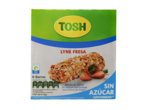 Imagen de BARRA TOSH DE CEREAL LYNE FRESA SIN AZUCAR ADICIONADA 6 UND 138 g 