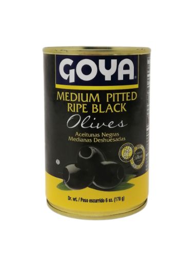 Imagen de ACEITUNAS NEGRAS GOYA MEDIANAS SIN HUESO LATA 170 g 