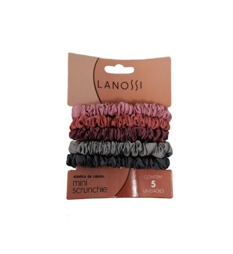 Imagen de COLAS LANOSSI ELASTICAS PLATEADAS/ROSA PARA CABELLO 5 und 