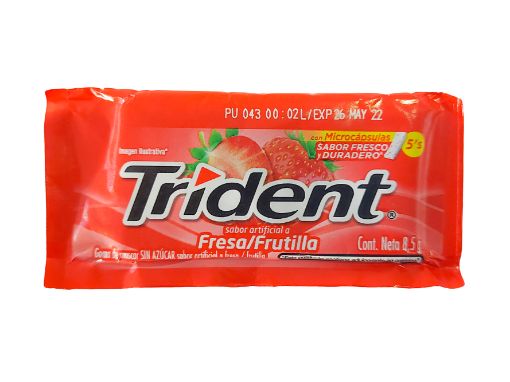 Imagen de GOMA DE MASCAR TRIDENT FRESA/FRUTILLA 5 UND 8.5 g 