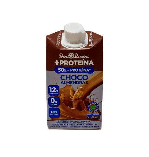 Imagen de LECHE SABORIZADA DOS PINOS +PROTEINA CHOCOLATE ALMENDRAS 250 ml 