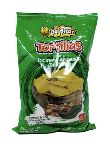 Imagen de TORTILLAS PA'PICAR DE MAIZ SABOR TOCINETA AHUMADA JALAPEÑA 250 g 