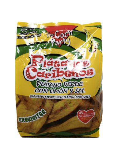 Imagen de PLATANOS CARIBEÑOS THE CORN PARTY VERDE CON LIMON & SAL 350 g 