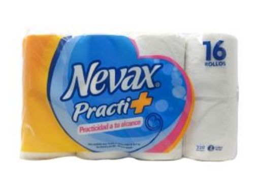 Imagen de PAPEL HIGIENICO NEVAX PRACTIMAS 220 HOJAS DOBLES 16 UND 