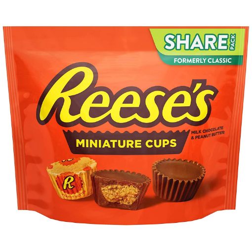 Imagen de CHOCOLATE REESES MINIATURE CUPS RELLENO CON MANTEQUILLA DE MANI 297 g 