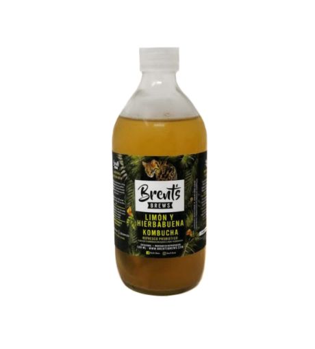 Imagen de REFRESCO KOMBUCHA BRENTS BREWS PROBIOTICO LIMON  HIERBABUENA 500 ml 