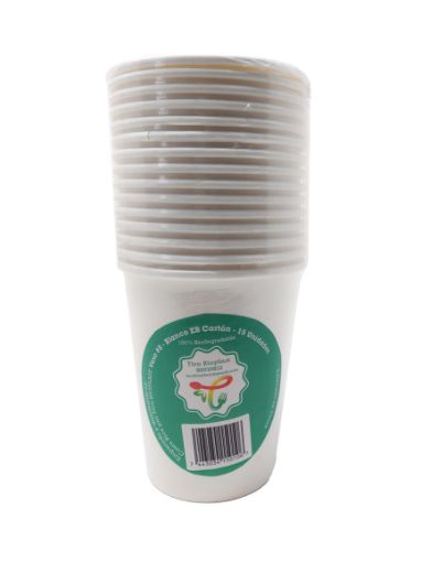 Imagen de VASO TICO BIOPLAST DESECHABLE BLANCO EB CARTON N8 15 und 