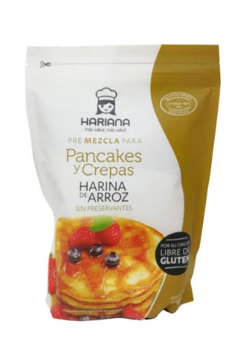 Imagen de PREMEZCLA HARIANA DE ARROZ PARA PANCAKES & CREPAS SIN GLUTEN 500 g 