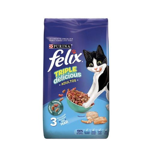 Imagen de ALIMENTO FELIX TRIPLE DELICIOUS DEL MAR PARA GATO 1500 G