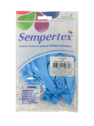 Imagen de GLOBO SEMPERTEX PASTEL MATE AZUL 12.00 UND