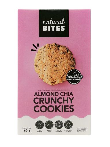 Imagen de GALLETA NATURAL BITES DE ALMENDRAS & CHIA 8 UN 160 g 