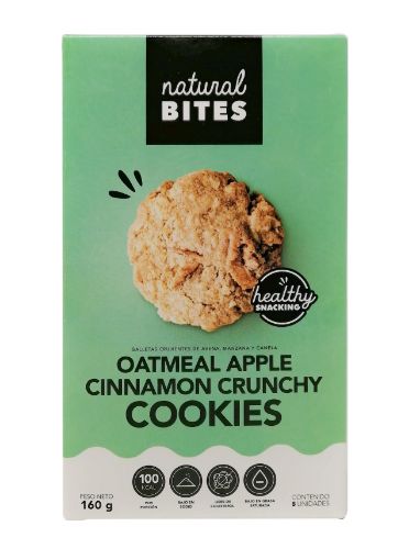 Imagen de GALLETA NATURAL BITES DE AVENA MANZANA & CANELA 8 UND 160 g 