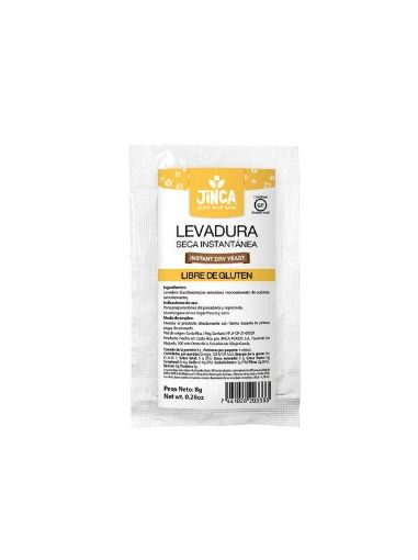 Imagen de LEVADURA JINCA FOODS SECA INSTANTÁNEA SIN GLÚTEN 8 G