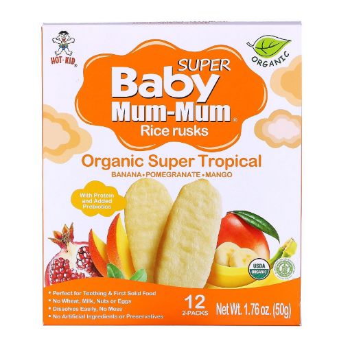 Imagen de GALLETA BABY MUM MUM DE ARROZ PARA BEBÉ BANANO GRANADA & MANGO 12 UND 50 g 