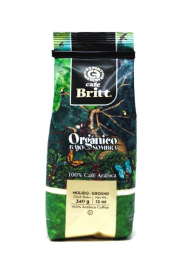 Imagen de CAFÉ BRITT ORGÁNICO BAJO SOMBRA MOLIDO 340 G