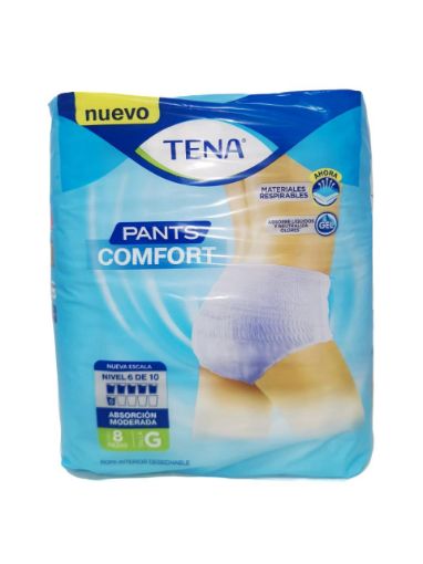 Imagen de ROPA INTERIOR TENA PANTS COMFORT DESECHABLE TALLA G 8 und 