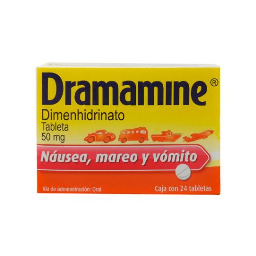 Imagen de PASTILLA DRAMAMINE ANTIMAREO  24 UND 50 MG 