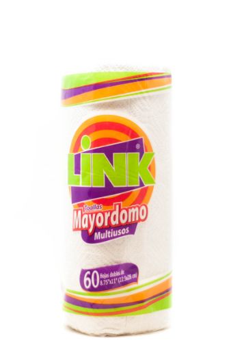 Imagen de TOALLAS DE COCINA LINK MAYORDOMO MULTIUSOS 60 HOJAS DOBLES 1.00 UND