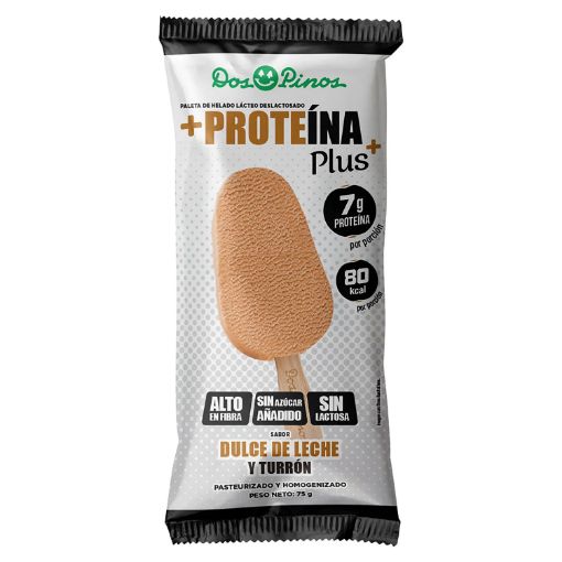 Imagen de PALETA DE HELADO DOS PINOS +PROTEINA DULCE DE LECHE & TURRON 75 g 