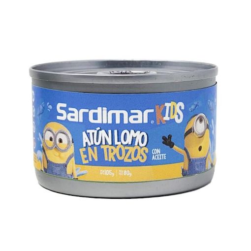 Imagen de ATÚN SARDIMAR KIDS LOMO EN TROZOS MINIONS EN ACEITE 80 g 