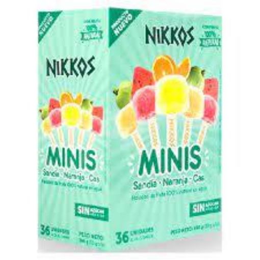 Imagen de HELADO NIKKOS MINIS SANDÍA NARANJA & CAS 36 UND 360 g 