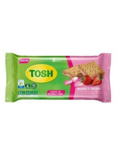 Imagen de GALLETA TOSH ROSAS Y FRESAS 8 UND 165 g 