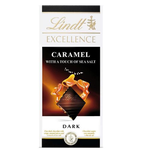 Imagen de CHOCOLATE  LINDT OSCURO EXCELLENCE CARAMELO SALADO TABLETA 100,00 g 