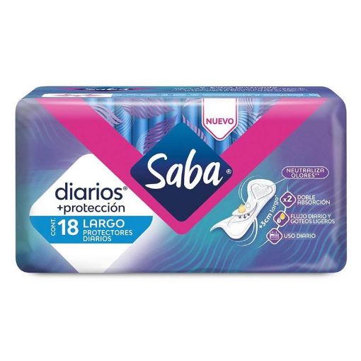 Imagen de PROTECTORES FEMENINOS SABA DIARIOS LARGOS 18.00 und 