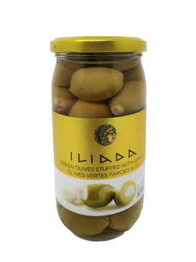 Imagen de ACEITUNA ILIADA KALAMATA RELLENA CON AJO 215 g 