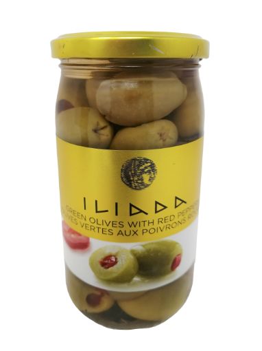 Imagen de ACEITUNA ILIADA KALAMATA RELLENA CON CHILE 215 g 