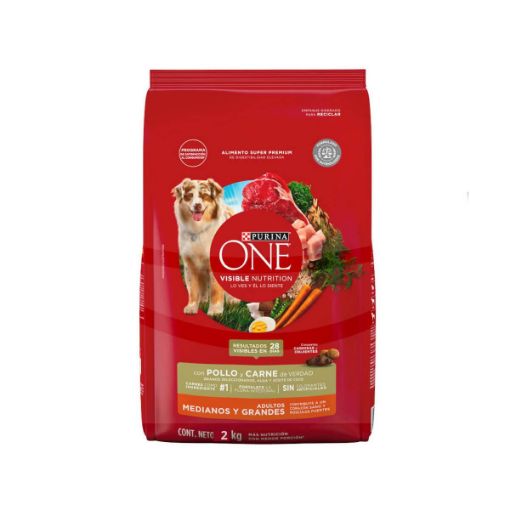 Imagen de ALIMENTO PURINA ONE POLLO & CARNE PARA PERRO ADULTO 2000 G