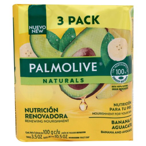 Imagen de JABÓN DE TOCADOR PALMOLIVE BANANA & AGUACATE 3 UND 300 und 