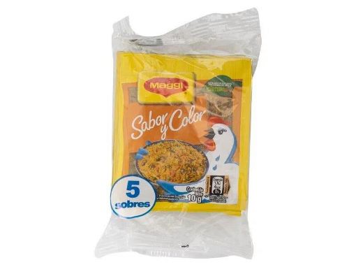 Imagen de SAZONADOR MAGGI GALLINITA SABOR & COLOR 5 UND 50 g 