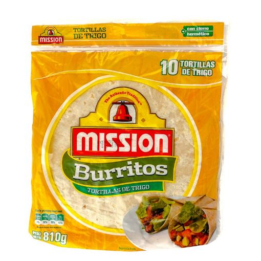 Imagen de TORTILLAS MISSION BURRITOS DE HARINA DE TRIGO 10 UND 810 G