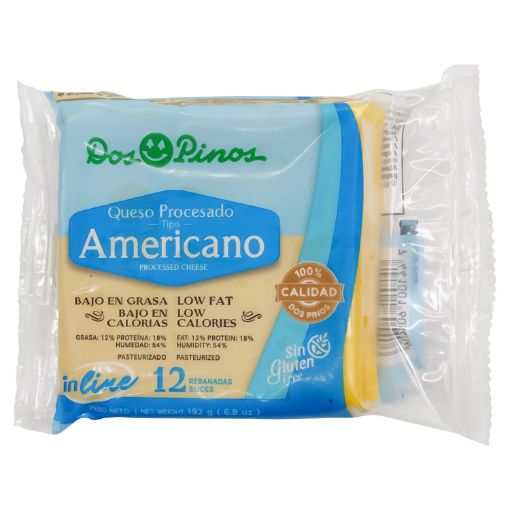 Imagen de QUESO AMERICANO DOS PINOS REBANADO IN LINE 12 UND 192 G