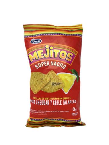 Imagen de TORTILLAS JACK'S MEJITOS SUPER NACHO QUESO CHEEDAR & JALAPEÑO 150.00 G