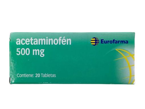 Imagen de ANALGÉSICO ACETAMINOFÉN EUROFARMA 500 MG 20.00 UND