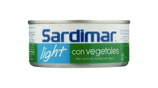 Imagen de ATÚN SARDIMAR LIGHT TROCITOS CON VEGETALES EN AGUA 105,00 g 