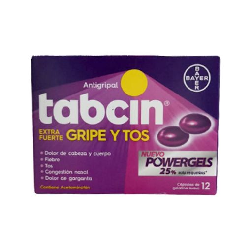 Imagen de ANTIGRIPAL BAYER TABCIN GRIPE & TOS POWERGELS  12 UND