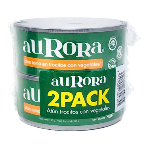 Imagen de OFERTA AURORA 192 G - 2 UND ATÚN TROCITOS CON VEGETALES EN ACEIT 