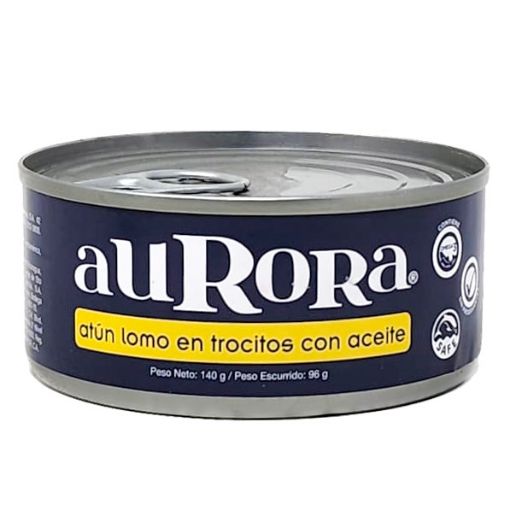 Imagen de ATÚN AURORA LOMO EN TROCITOS EN ACEITE 96 G 